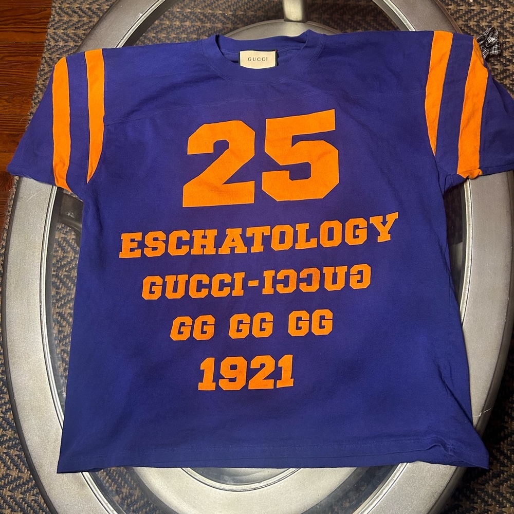 Gucci Blue and Orange Athletic Shirt